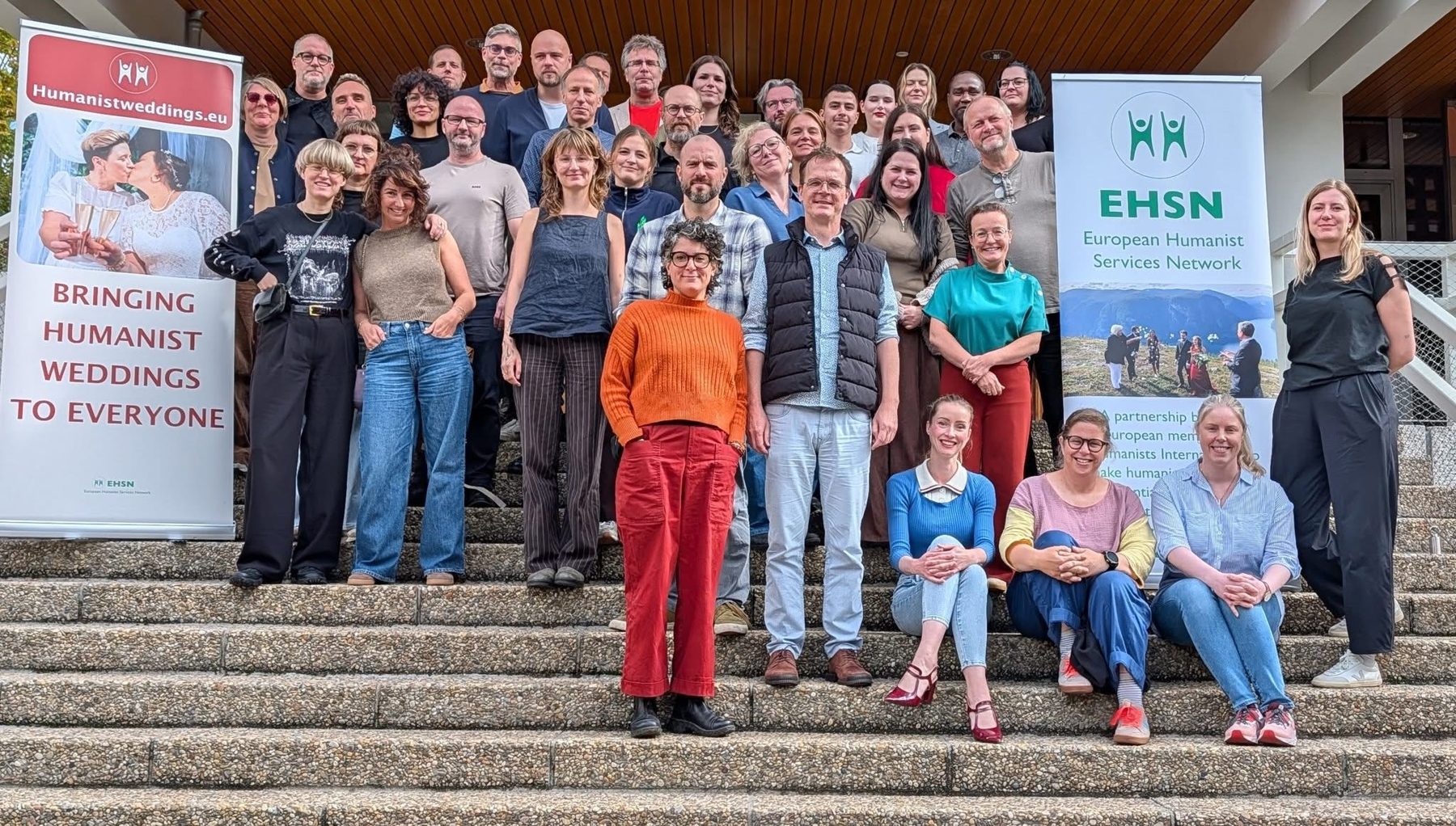 Participants of the EHSN Working Seminar at the Humanistische Hochschule Berlin, towards the end of the second day. Tanja Frank is seated in the middle of the front row.